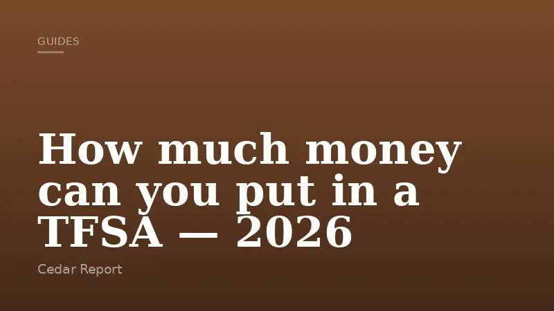 How much money can you put in a TFSA — 2026