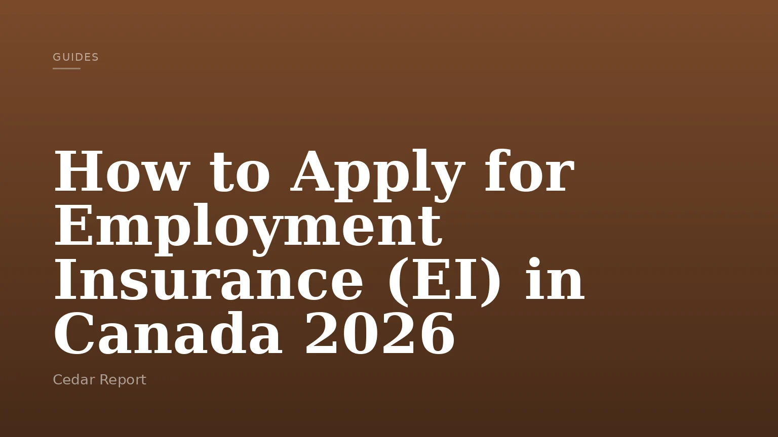 How to Apply for Employment Insurance (EI) in Canada 2026