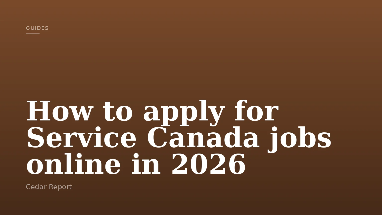 How to apply for Service Canada jobs online in 2026