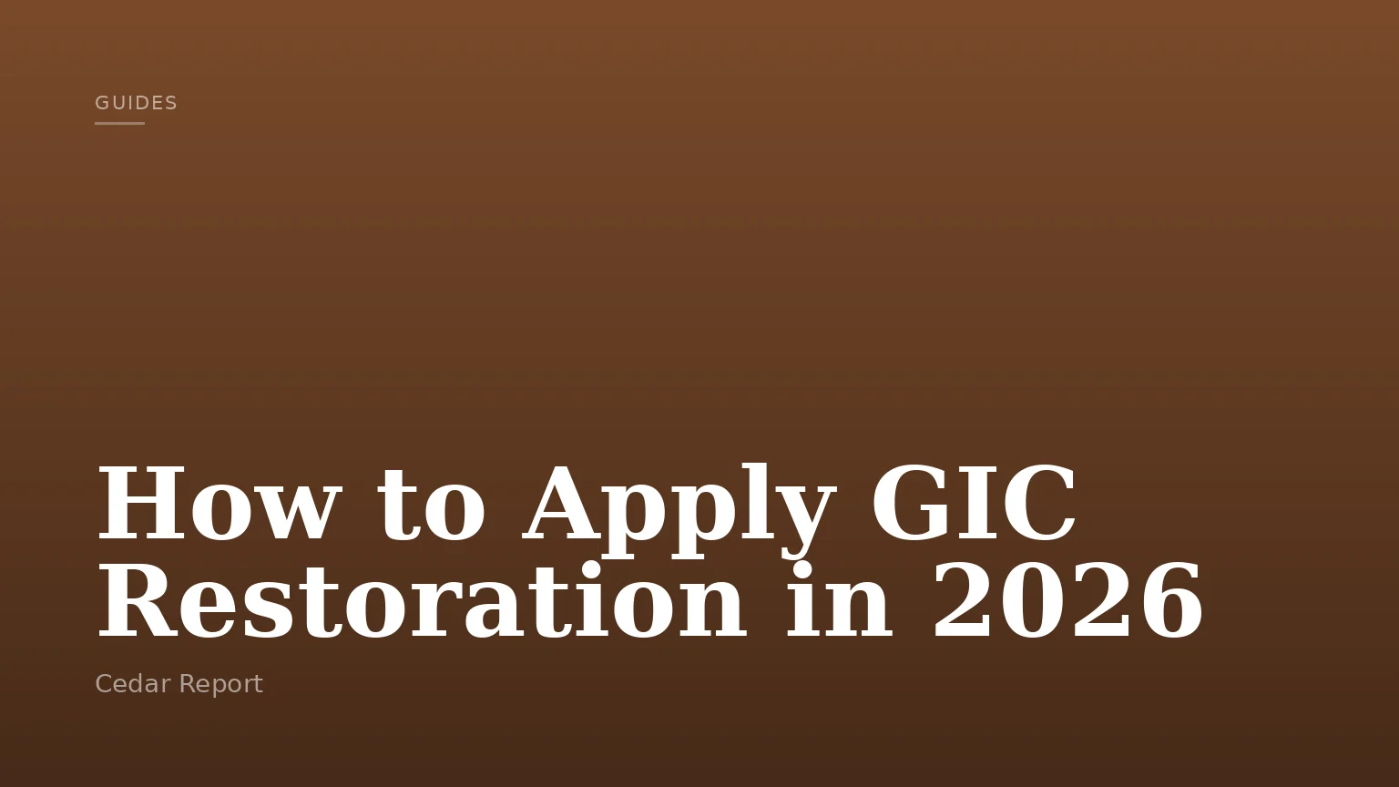 How to Apply GIC Restoration in 2026