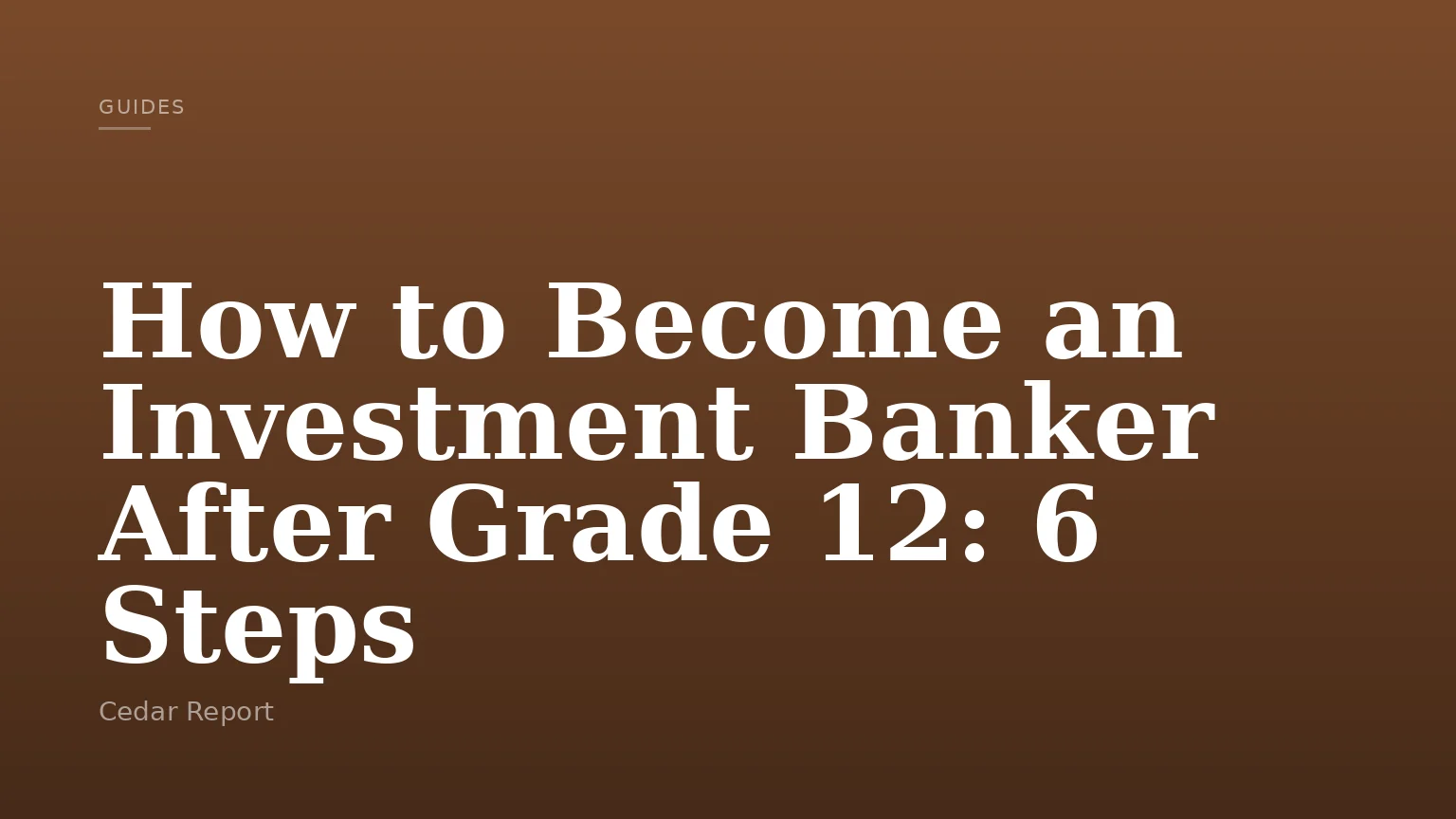How to Become an Investment Banker After Grade 12: 6 Steps