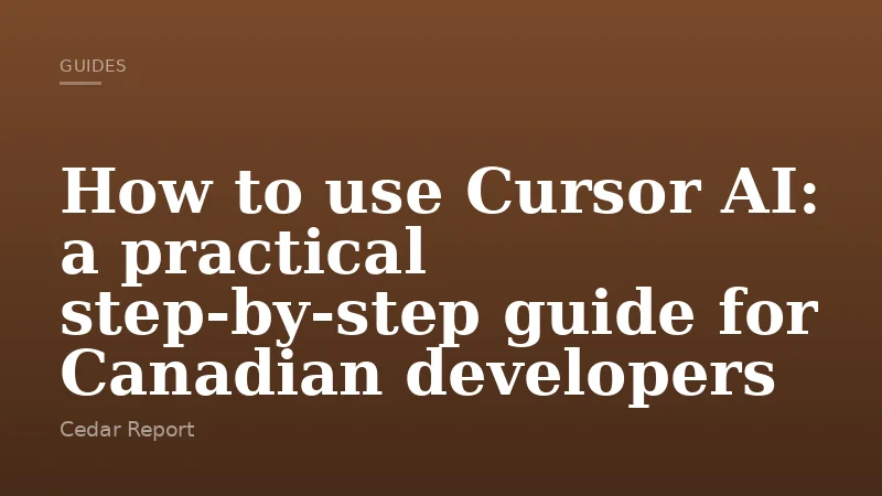 How to use Cursor AI: a practical step-by-step guide for Canadian developers