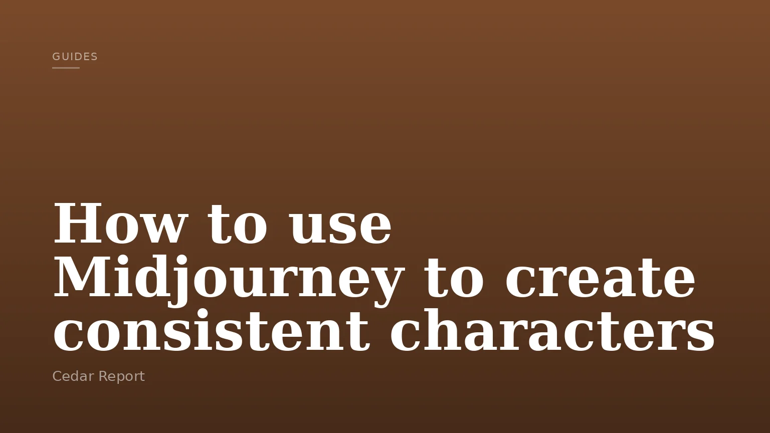 How to use Midjourney to create consistent characters