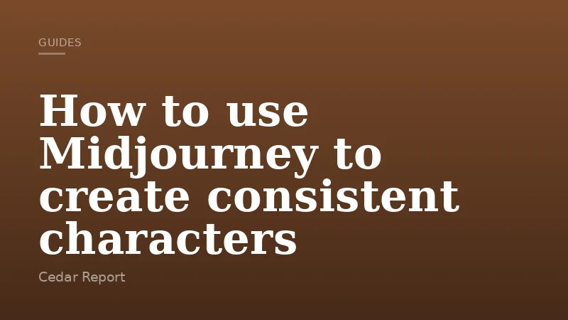 How to use Midjourney to create consistent characters