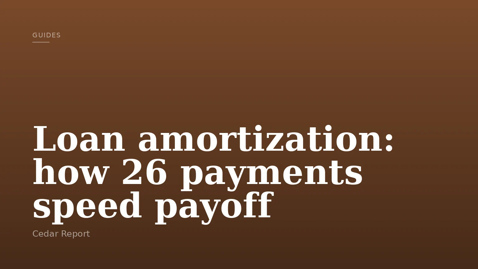 Loan amortization: how 26 payments speed payoff