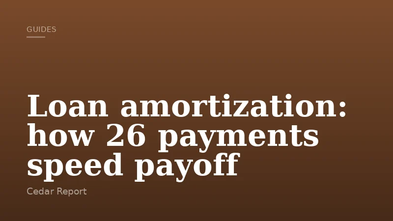 Loan amortization: how 26 payments speed payoff