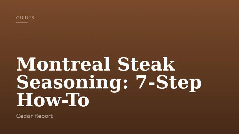 Montreal Steak Seasoning: 7-Step How-To