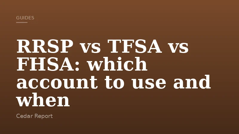 RRSP vs TFSA vs FHSA: which account to use and when
