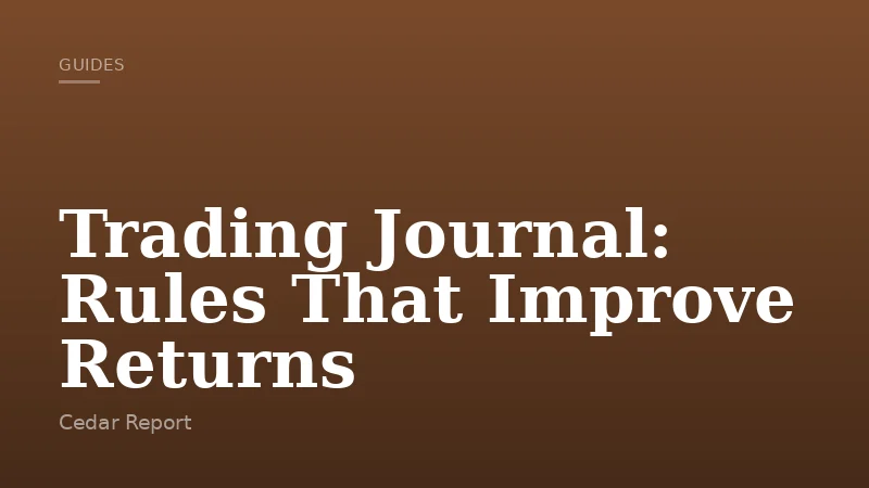 Trading Journal: Rules That Improve Returns