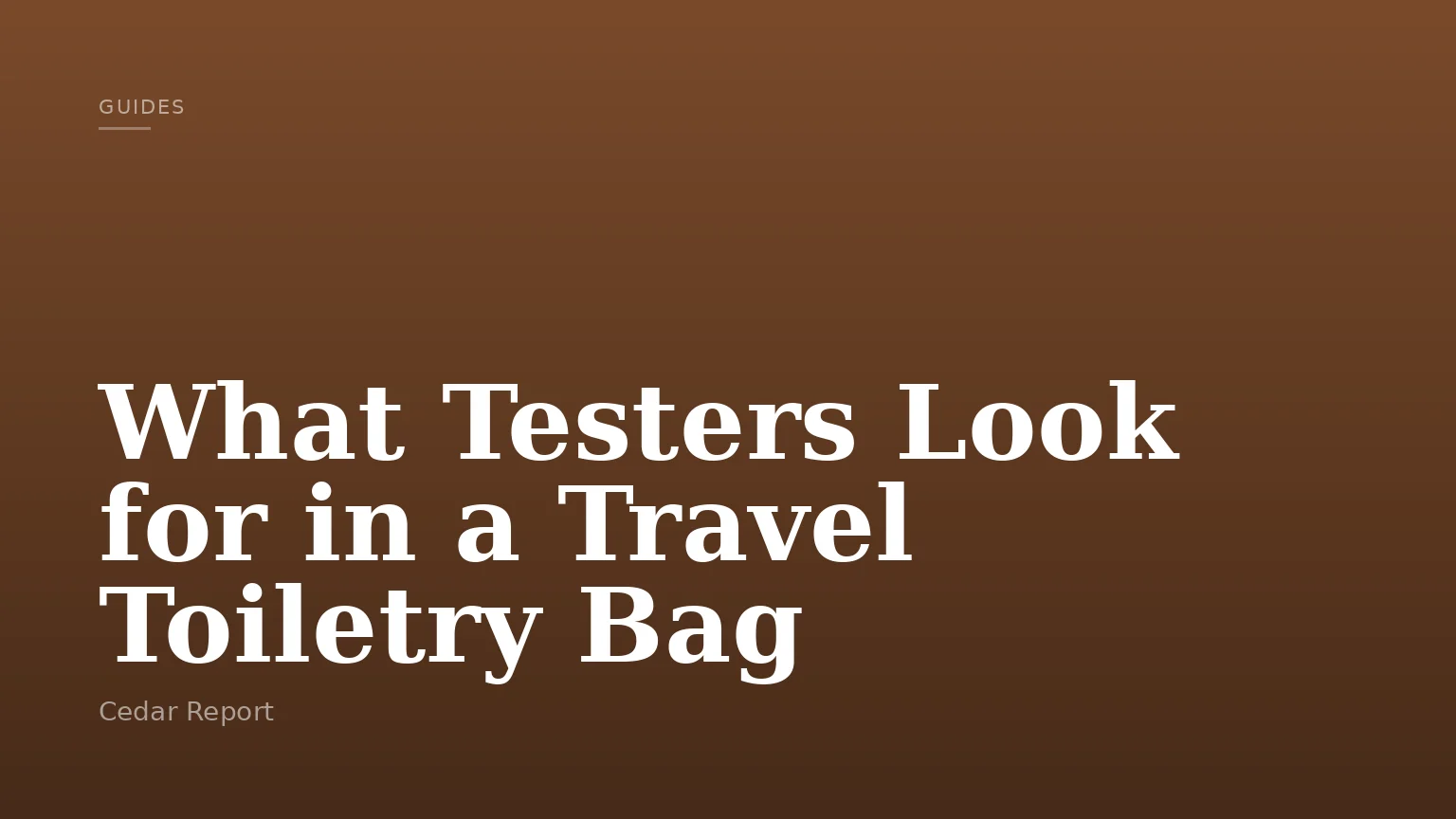 What Testers Look for in a Travel Toiletry Bag