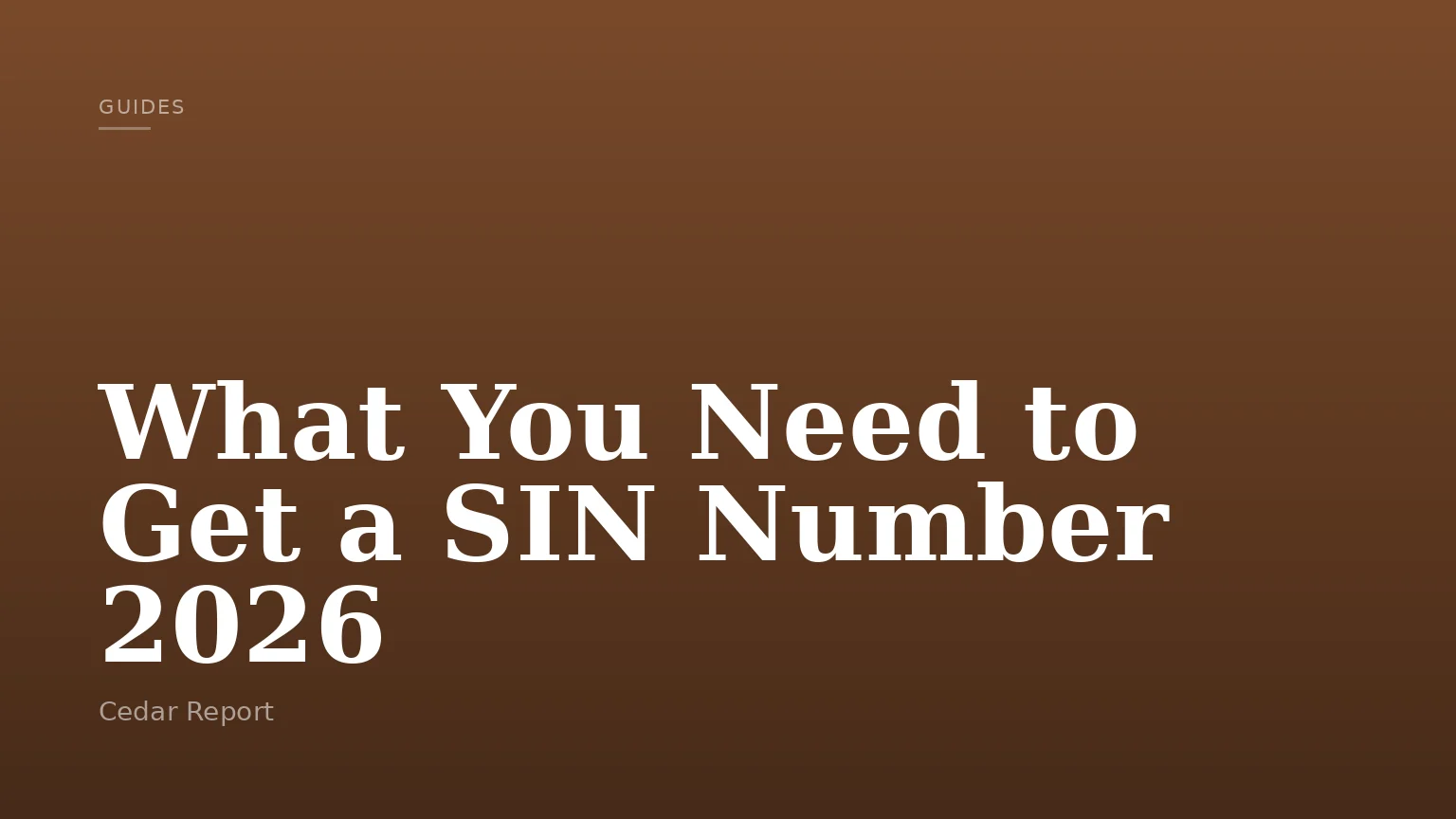 What You Need to Get a SIN Number 2026