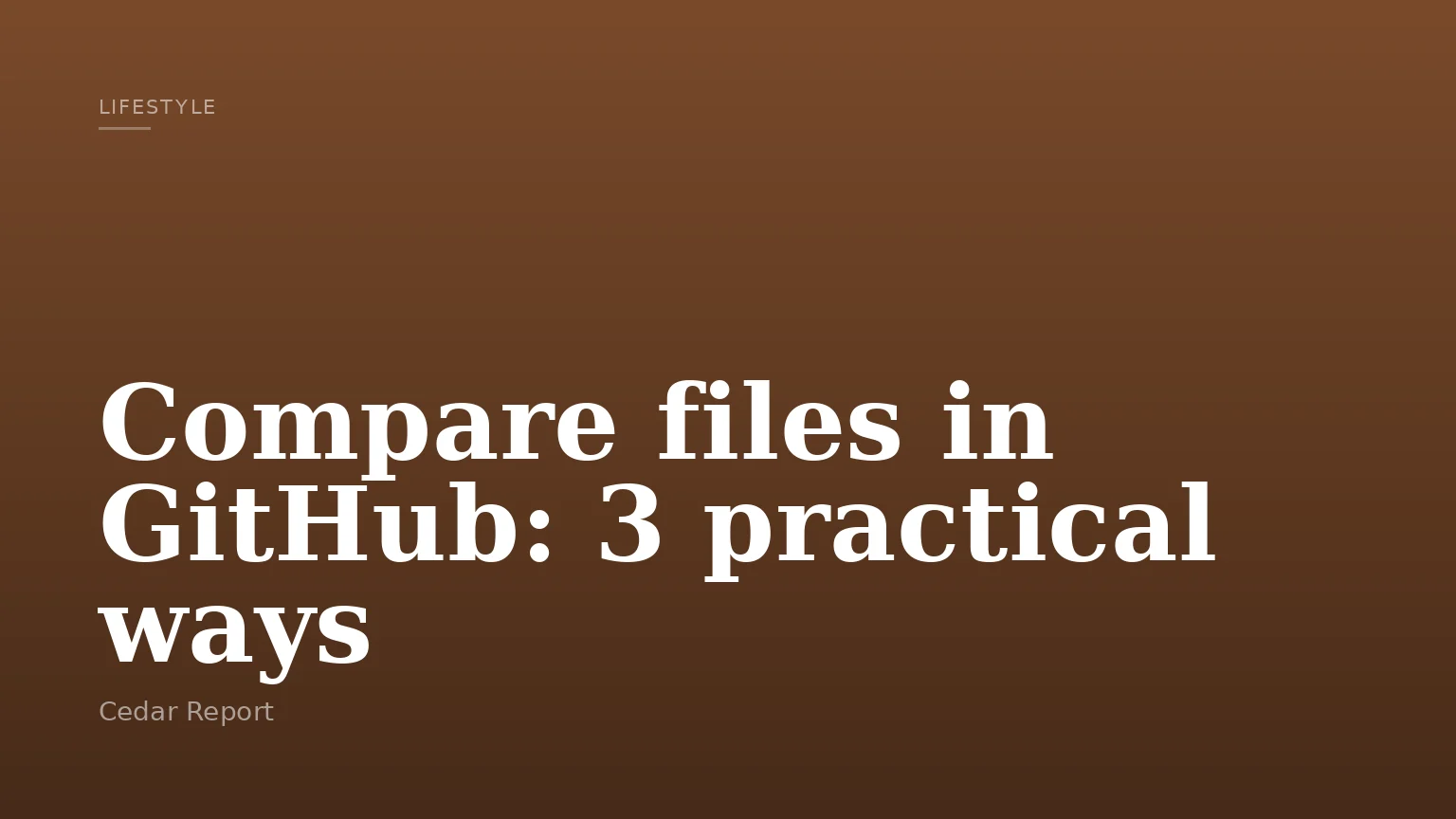 Compare files in GitHub: 3 practical ways