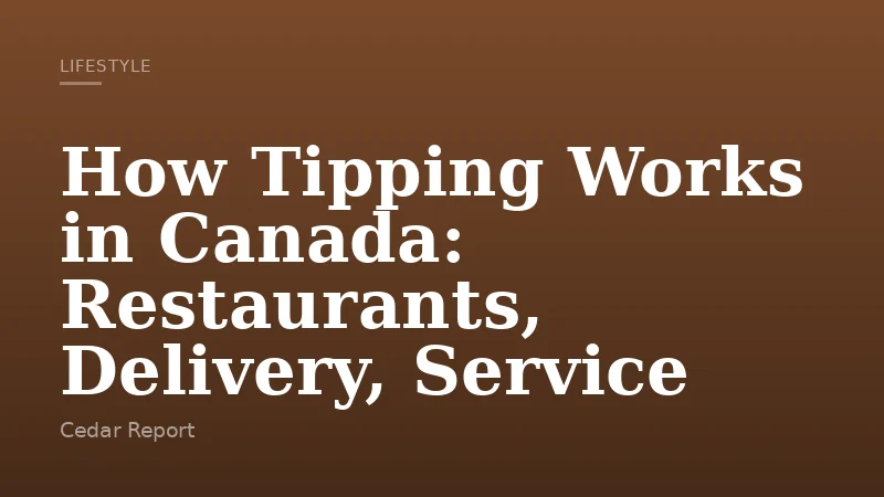 How Tipping Works in Canada: Restaurants, Delivery, Service