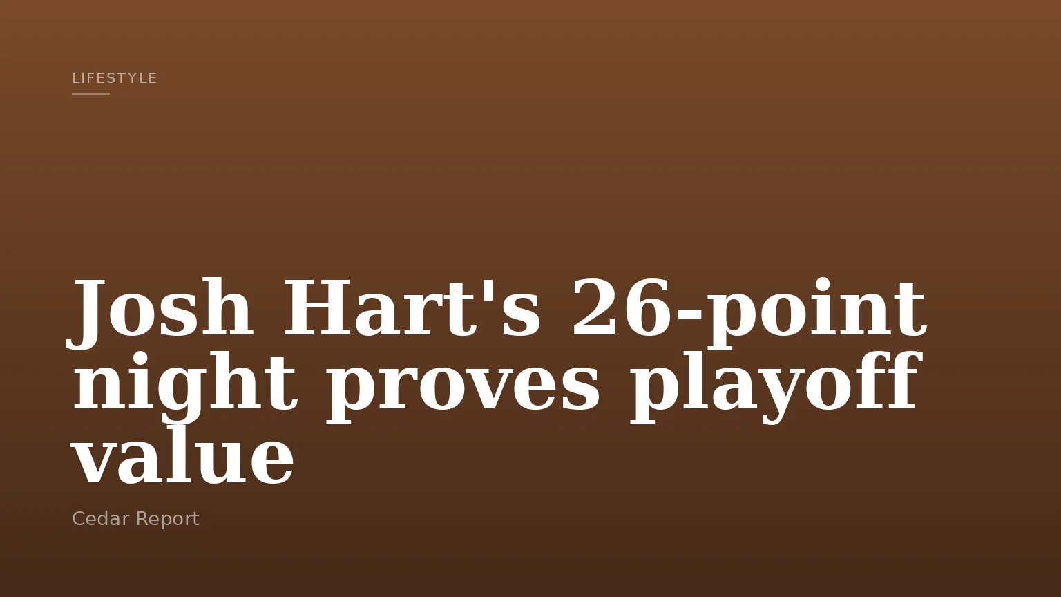 Josh Hart's 26-point night proves playoff value