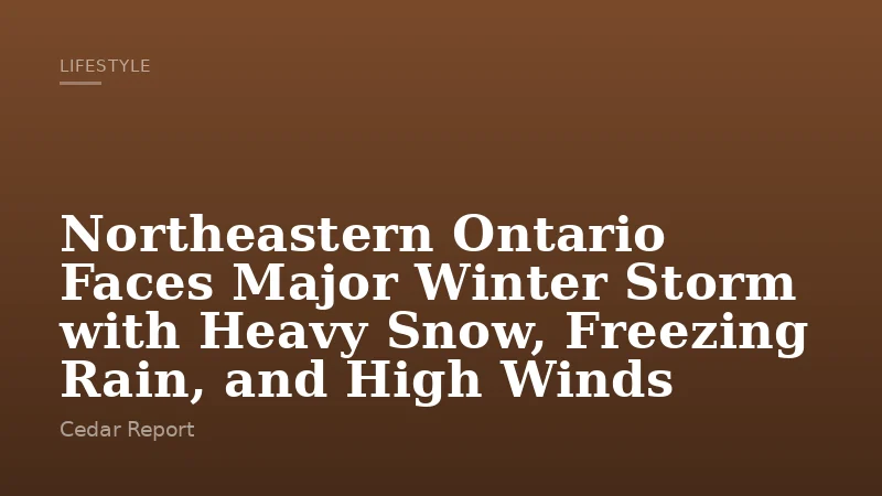 Northeastern Ontario Faces Major Winter Storm with Heavy Snow, Freezing Rain, and High Winds