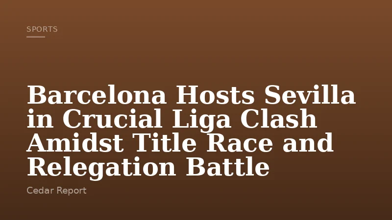 Barcelona Hosts Sevilla in Crucial Liga Clash Amidst Title Race and Relegation Battle