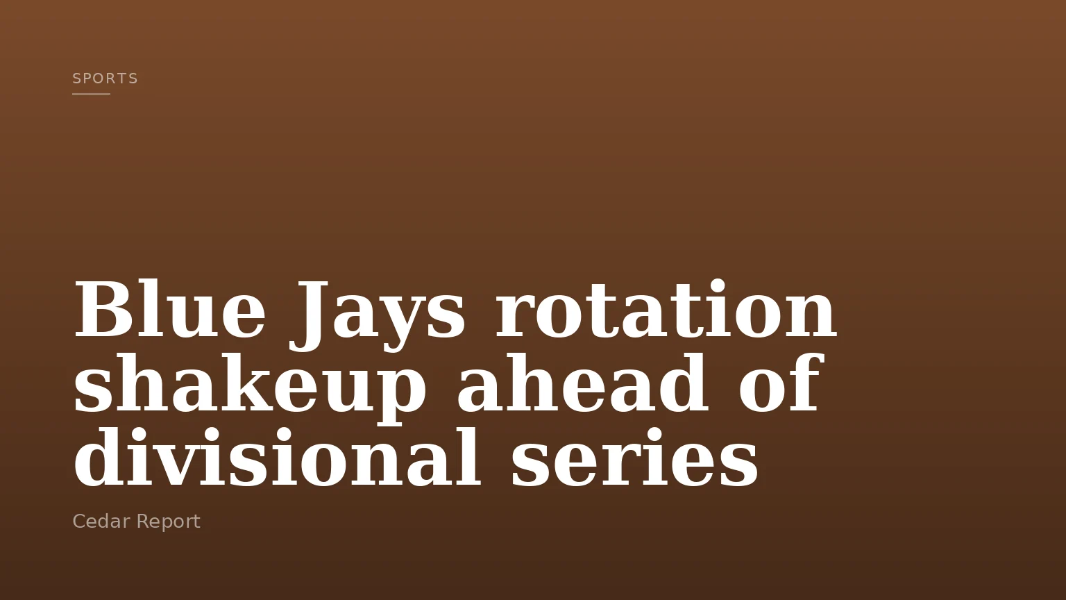 Blue Jays rotation shakeup ahead of divisional series