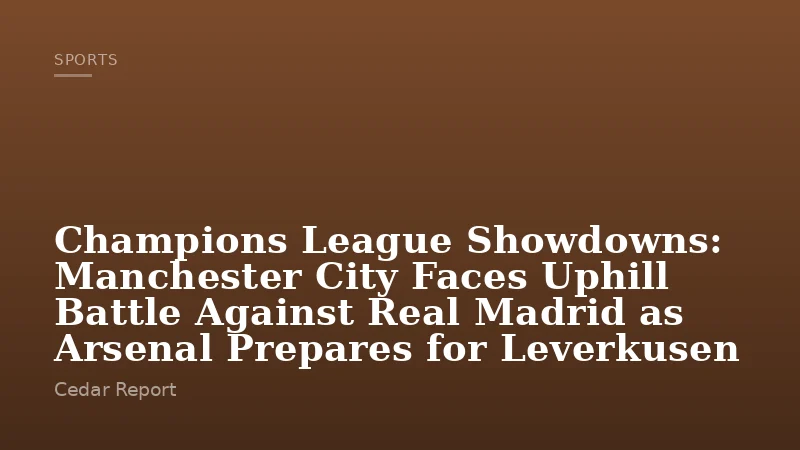 Champions League Showdowns: Manchester City Faces Uphill Battle Against Real Madrid as Arsenal Prepares for Leverkusen