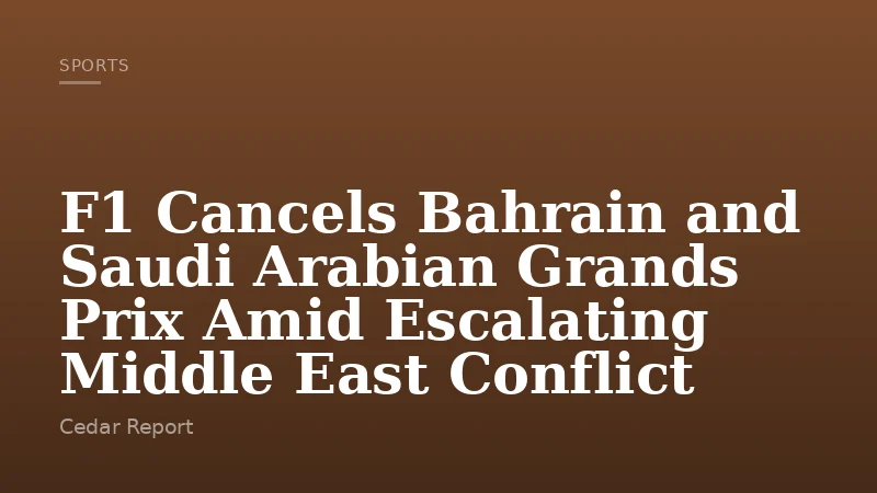 F1 Cancels Bahrain and Saudi Arabian Grands Prix Amid Escalating Middle East Conflict
