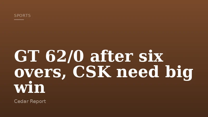 GT 62/0 after six overs, CSK need big win
