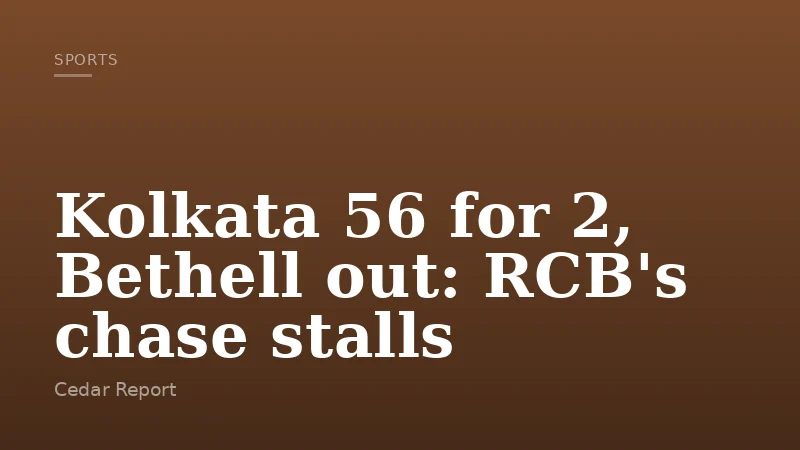 Kolkata 56 for 2, Bethell out: RCB's chase stalls