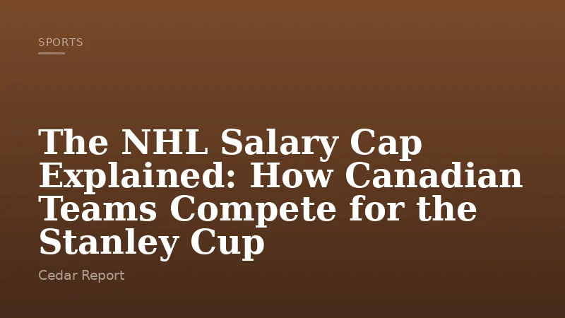 The NHL Salary Cap Explained: How Canadian Teams Compete for the Stanley Cup