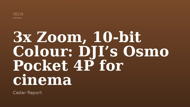3x Zoom, 10‑bit Colour: DJI’s Osmo Pocket 4P for cinema