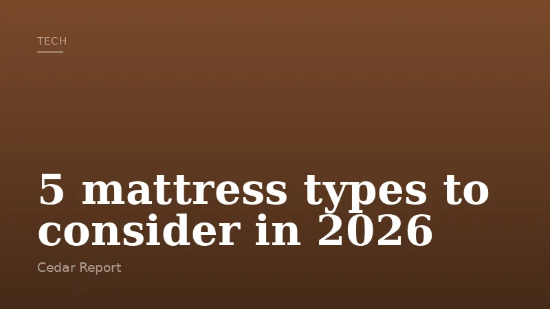 5 mattress types to consider in 2026