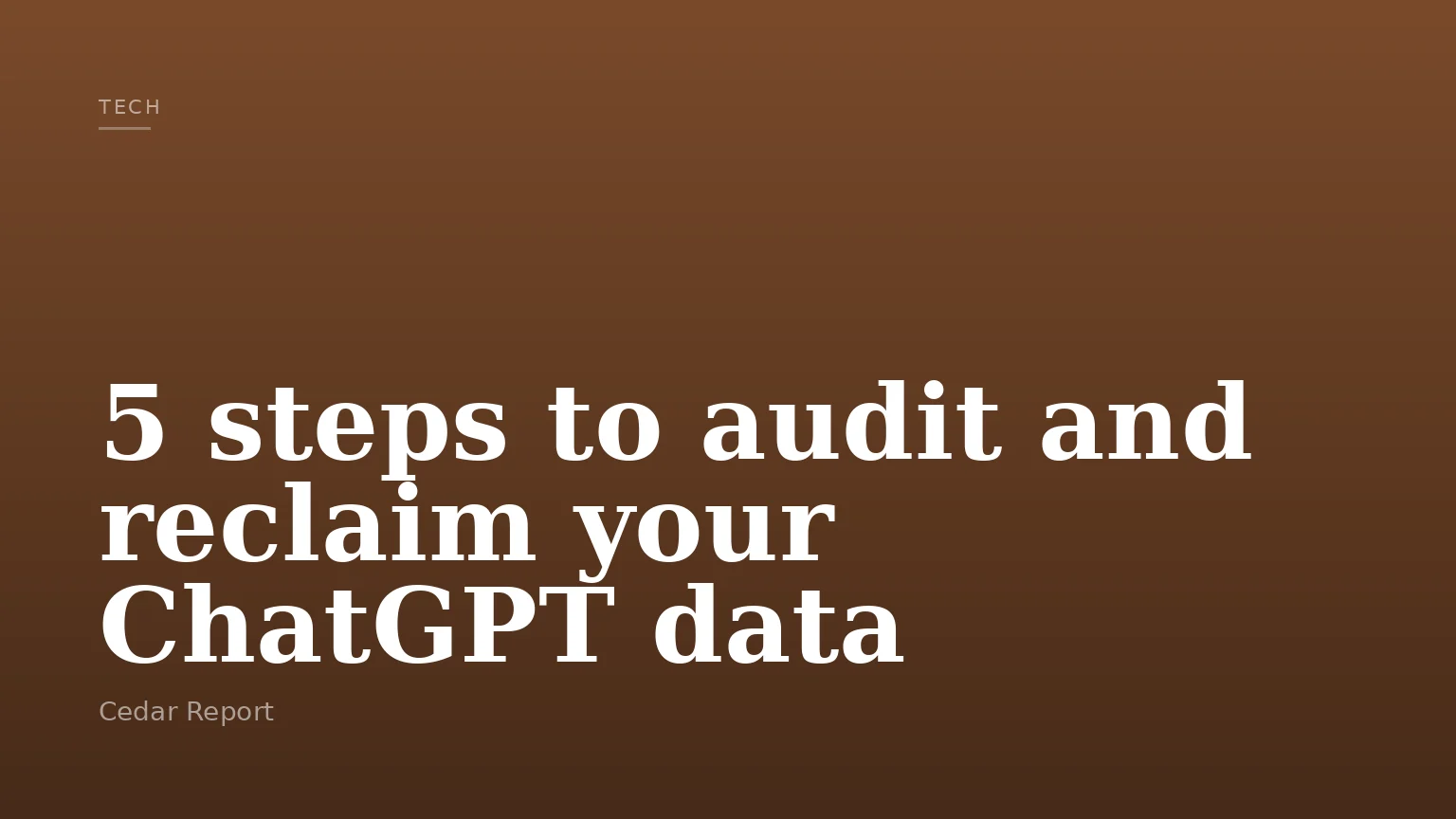 5 steps to audit and reclaim your ChatGPT data