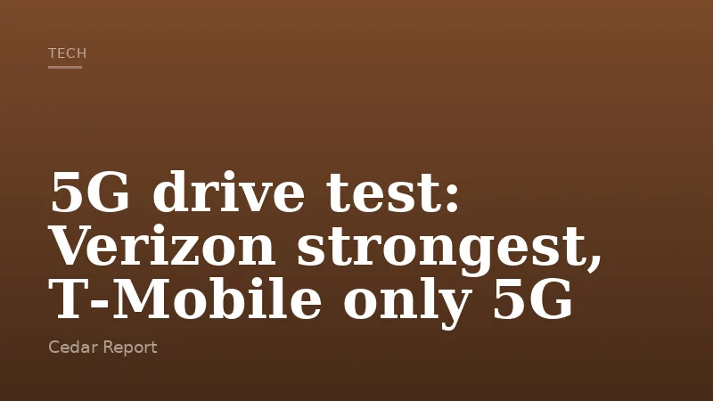 5G drive test: Verizon strongest, T‑Mobile only 5G