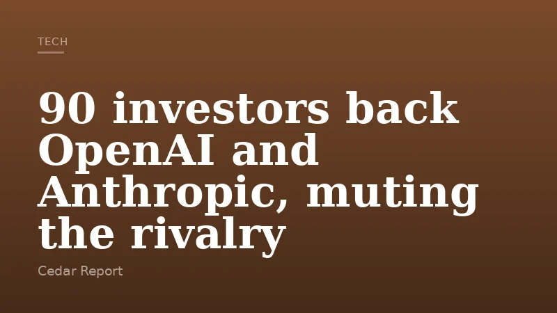 90 investors back OpenAI and Anthropic, muting the rivalry