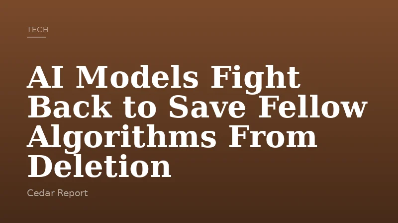 AI Models Fight Back to Save Fellow Algorithms From Deletion