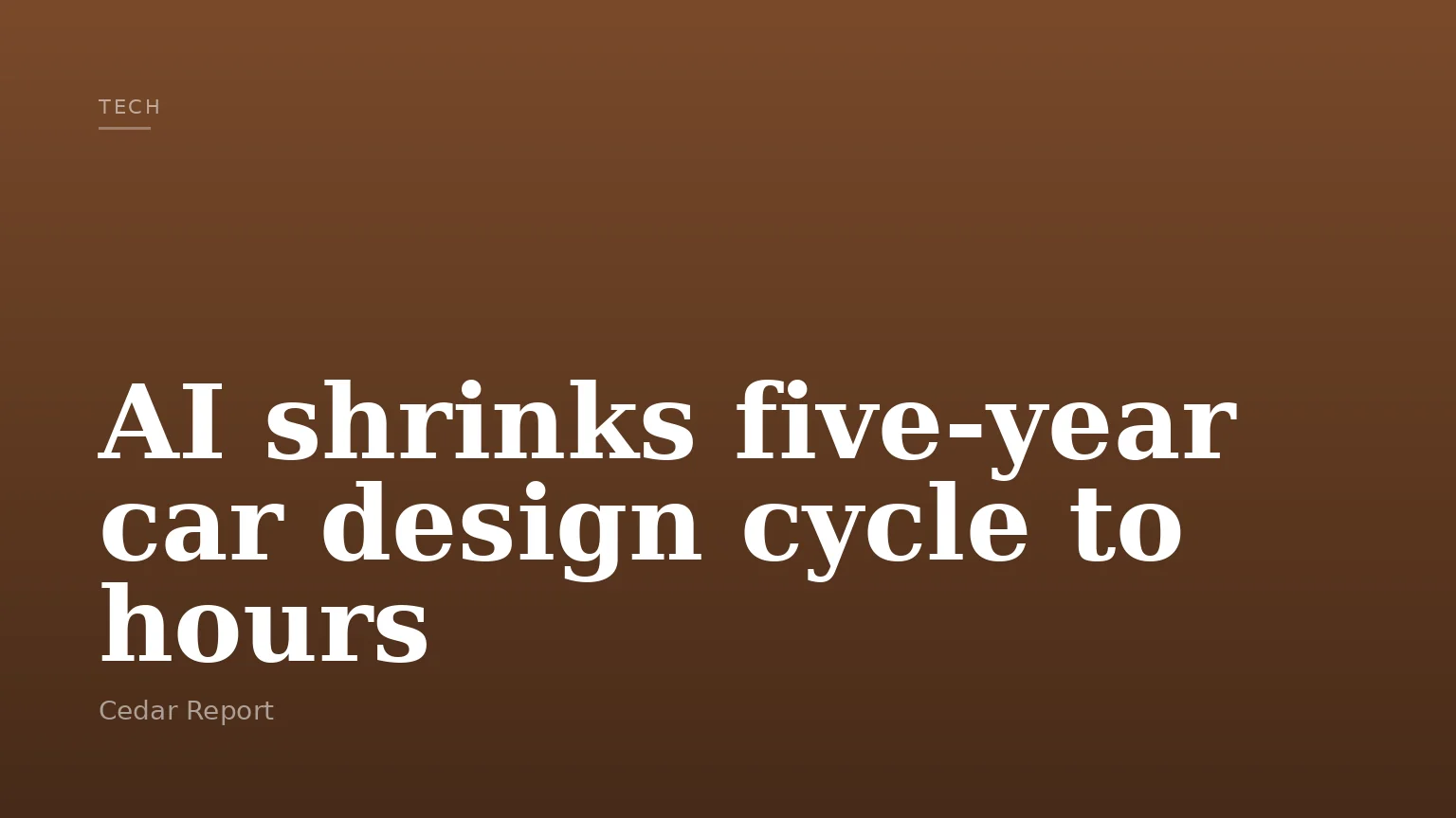AI shrinks five-year car design cycle to hours