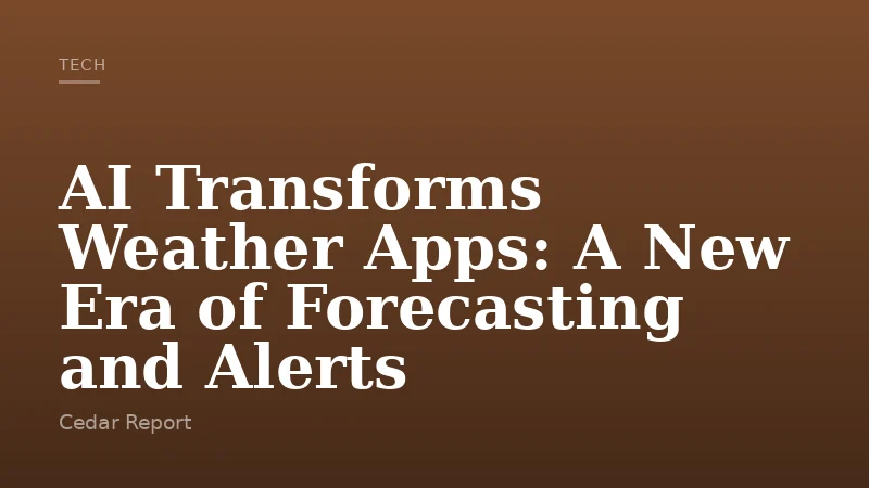 AI Transforms Weather Apps: A New Era of Forecasting and Alerts