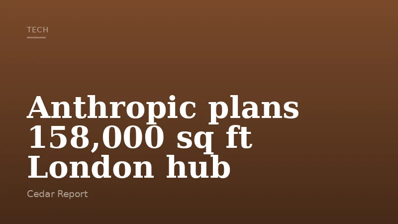 Anthropic plans 158,000 sq ft London hub