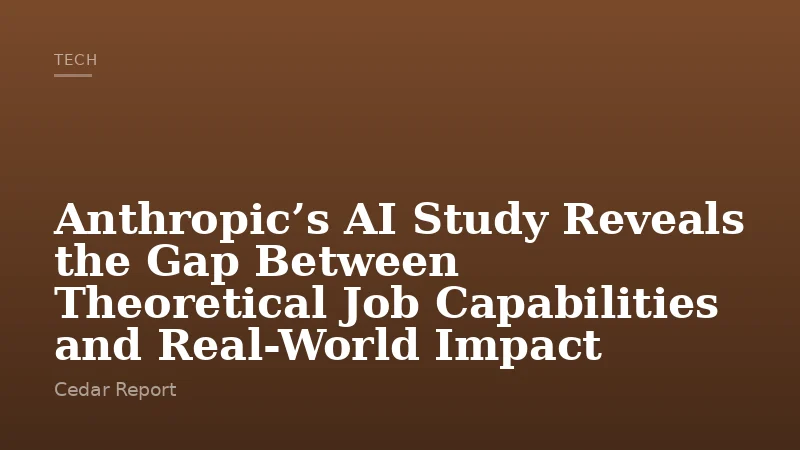 Anthropic’s AI Study Reveals the Gap Between Theoretical Job Capabilities and Real-World Impact