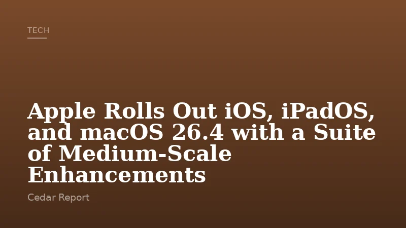 Apple Rolls Out iOS, iPadOS, and macOS 26.4 with a Suite of Medium-Scale Enhancements