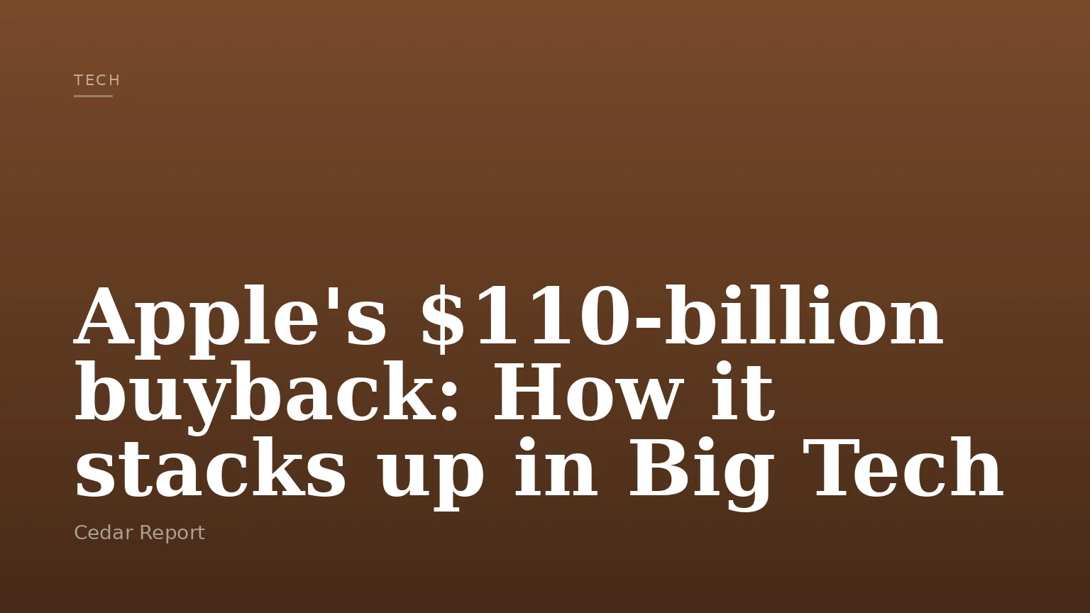 Apple's $110-billion buyback: How it stacks up in Big Tech