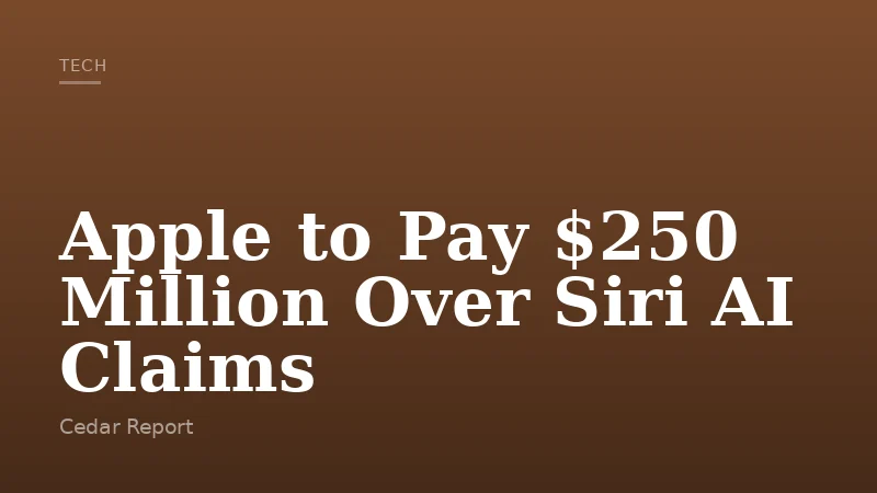 Apple to Pay $250 Million Over Siri AI Claims