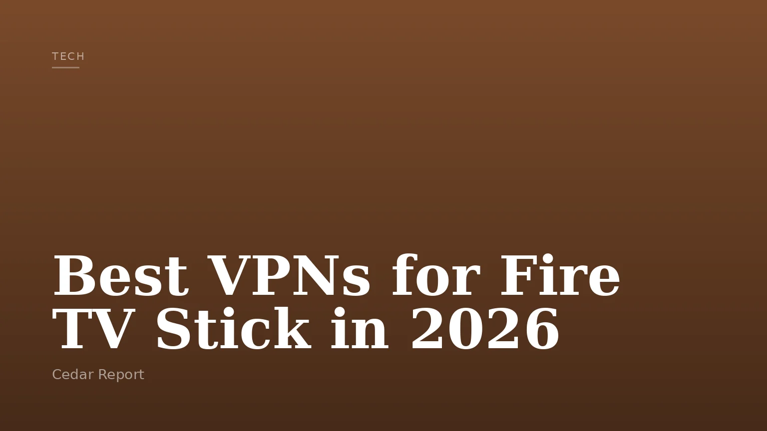 Best VPNs for Fire TV Stick in 2026