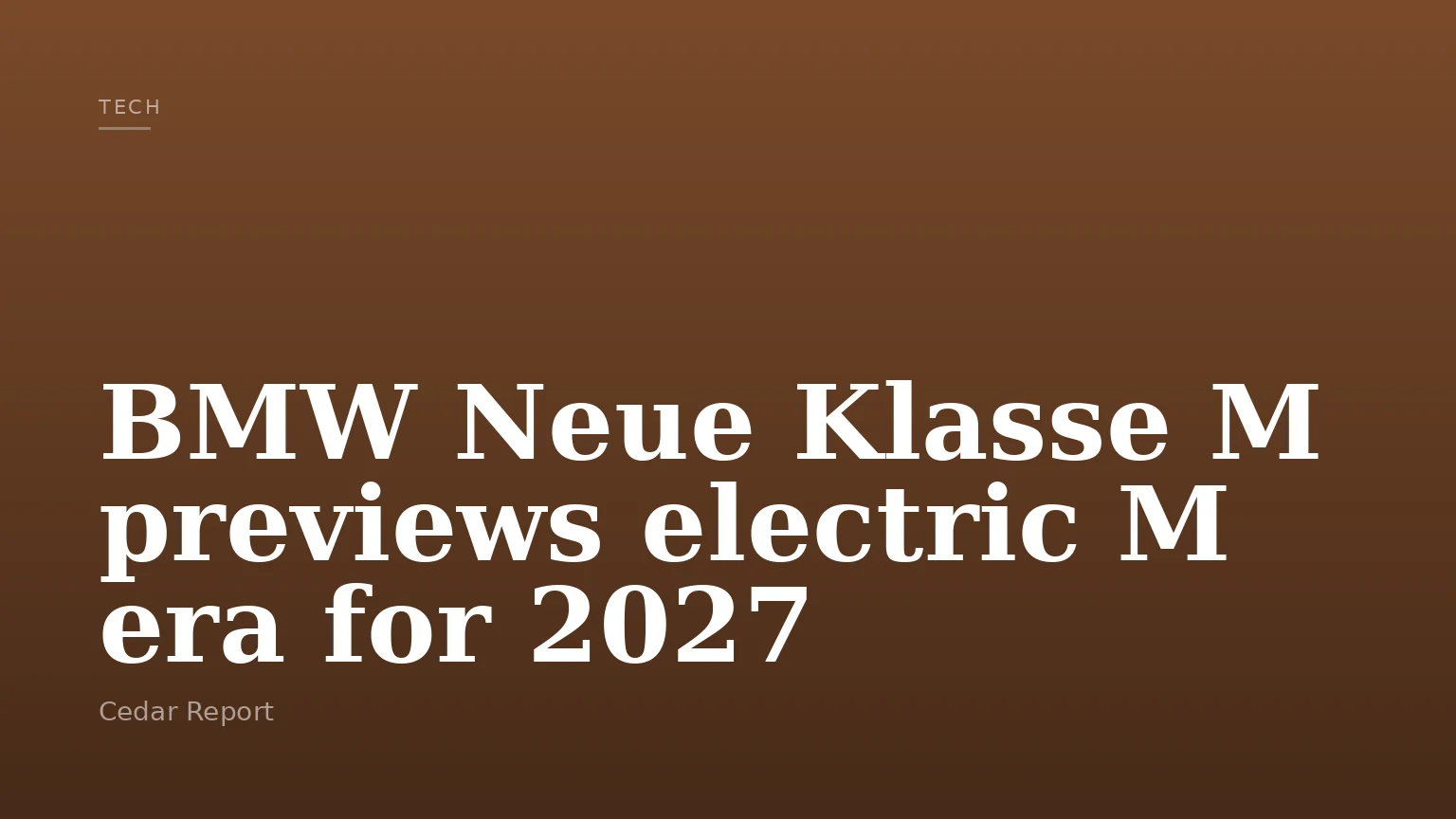 BMW Neue Klasse M previews electric M era for 2027