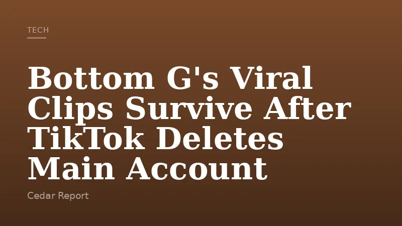 Bottom G's Viral Clips Survive After TikTok Deletes Main Account