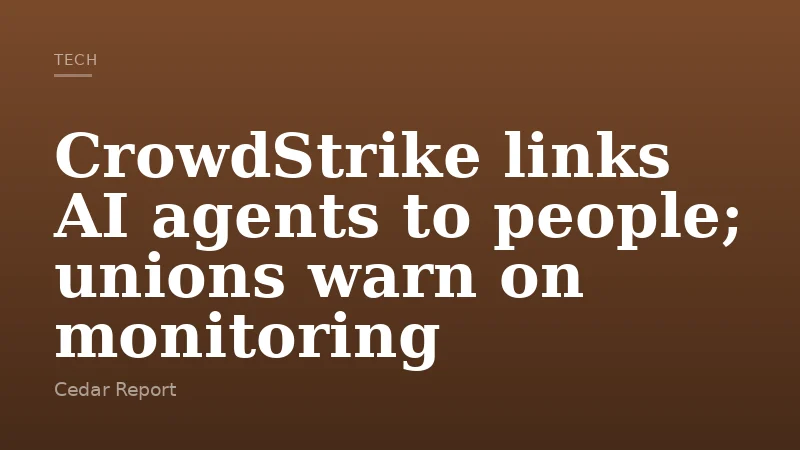 CrowdStrike links AI agents to people; unions warn on monitoring
