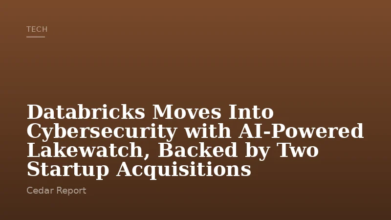 Databricks Moves Into Cybersecurity with AI-Powered Lakewatch, Backed by Two Startup Acquisitions