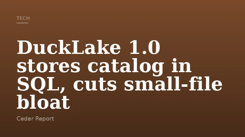 DuckLake 1.0 stores catalog in SQL, cuts small-file bloat