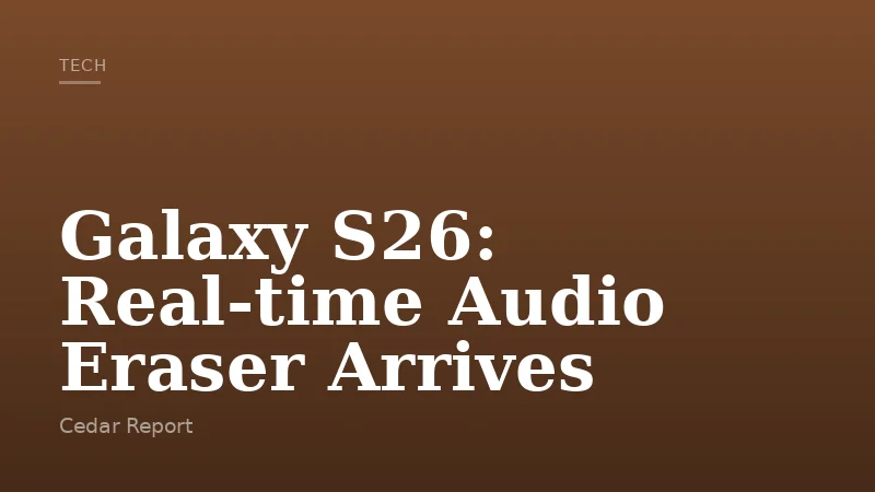 Galaxy S26: Real-time Audio Eraser Arrives