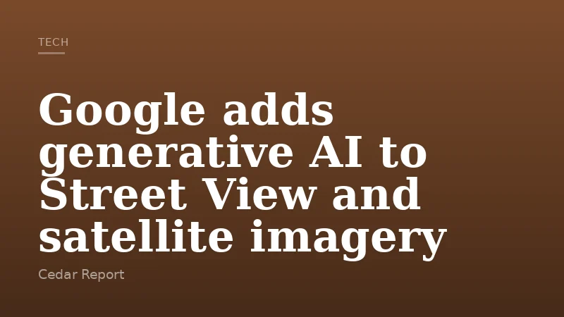 Google adds generative AI to Street View and satellite imagery
