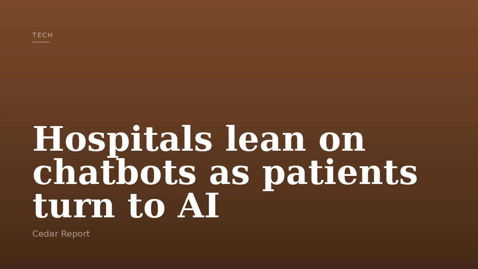 Hospitals lean on chatbots as patients turn to AI