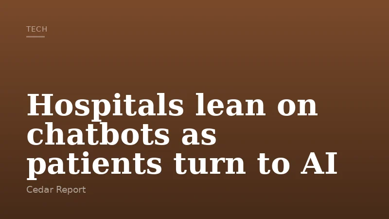 Hospitals lean on chatbots as patients turn to AI