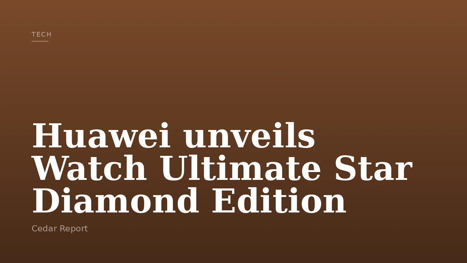 Huawei unveils Watch Ultimate Star Diamond Edition
